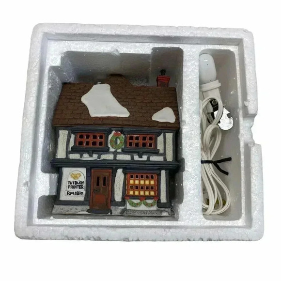 Dept 56 Tutbury Printer Dickens Christmas Village Lighted Building Decor Vintage - Picture 3 of 6